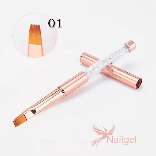 Legkelendőbb Prémium minőségű gél ecset rosegold, kristályokkal díszített